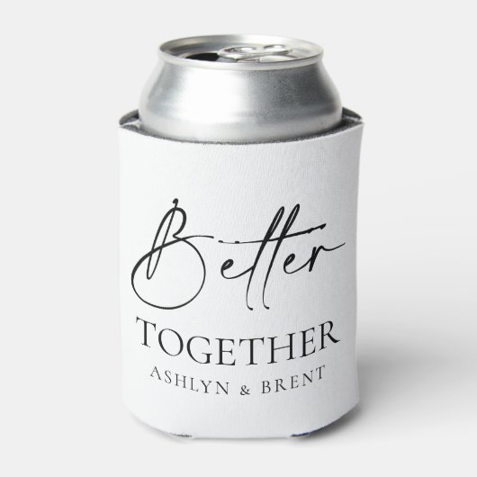 Beter samen Witte Bruiloft Koelbox/Koozie Blikjeskoeler (Blikje Voorkant)