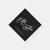 Beter Samen Zwart & Wit Kalligrafie Bruiloft Servet (Hoek)