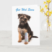 Beter-wensenkaart Border Terrier-hond Kaart (Gele Bloem)