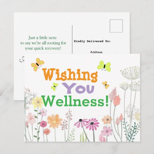 Beter worden gewenst briefkaart (Voorkant / Achterkant)