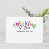 Beter Worden Wenskaart Denk Aan Jou (Staand voorkant)