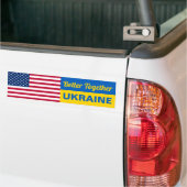 Betere samenwerking Oekraïne: Amerikaanse vlaggens Bumpersticker (Op Truck)