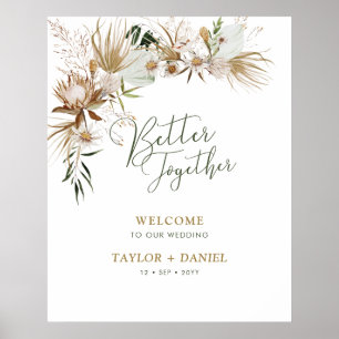Betere samenwerking Welkom Boho Bohemian Wedding Poster