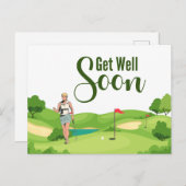 Beterschap golfer  briefkaart (Voorkant / Achterkant)