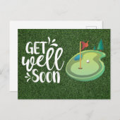 Beterschap Golfer met twee golfbaan  Briefkaart (Voorkant / Achterkant)