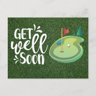 Beterschap Golfer met twee golfbaan  Briefkaart