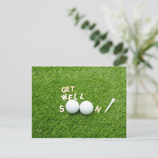 Beterschap Golfer met twee golfballen en tee Briefkaart (Staand voorkant)