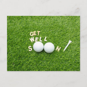 Beterschap Golfer met twee golfballen en tee Briefkaart