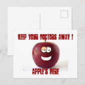 Beterschap  grappige appel dokter kaart (Voorkant / Achterkant)