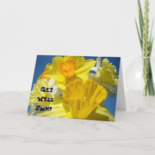 Beterschap! Kaarten Felgele Narcis Bloem