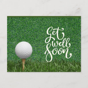 Beterschap met golfbal op green voor golfer  briefkaart