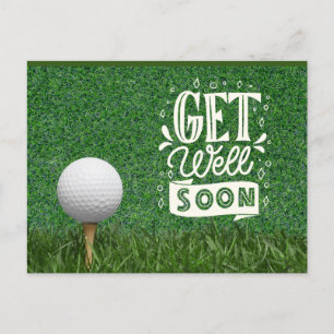 Beterschap met golfbal op green voor golfer briefkaart