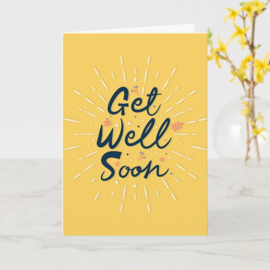 Beterschap Moderne Zwarte en Gele Typografie Kaart (Gele Bloem)