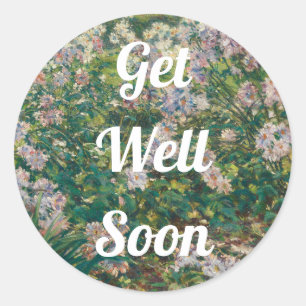Beterschap Roze Bloemen Vintage Windflowers Ronde Sticker