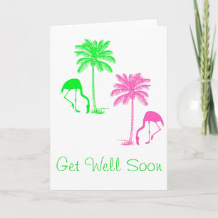 Beterschap Tropische Palmbomen Flamingo's Kaart