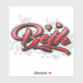 Beth autocollant graffiti sticker cœur rouge (Feuille)