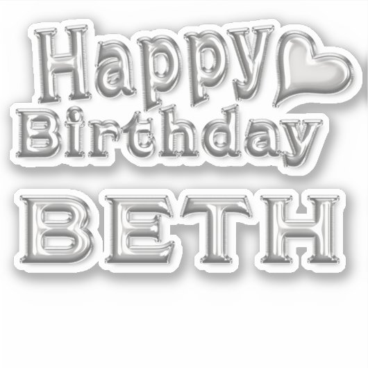 Beth Happy Birthday Autocollant Autocollant (Devant)