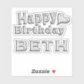 Beth Happy Birthday Autocollant Autocollant (Feuille)