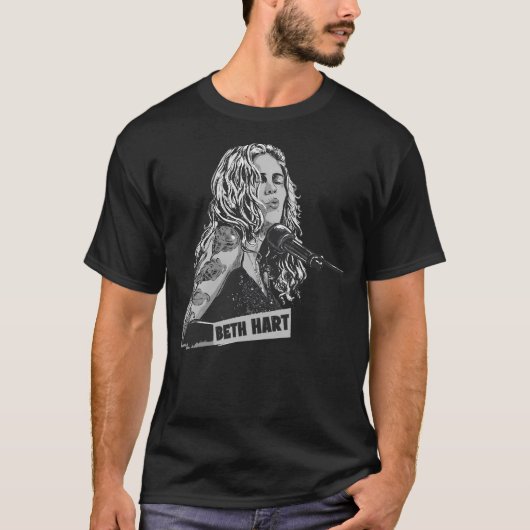Beth Hart zwart-wit T-shirt (Voorkant)