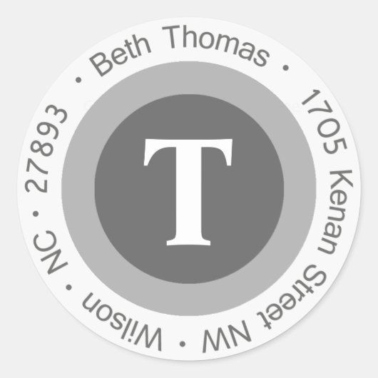 Beth Thomas Round Étiquettes de adresse (Devant)