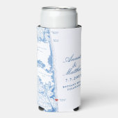 Bethany Beach DE Kaart Navy Blue Wedding Favoriete (Seltzer Voorkant)