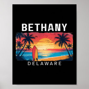 Bethany Beach Delaware Mannen Vrouwen Surfen Poster