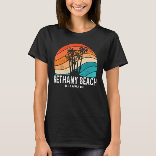 Bethany Beach Delaware Palm Tree Beach Souvenir T-shirt (Voorkant)