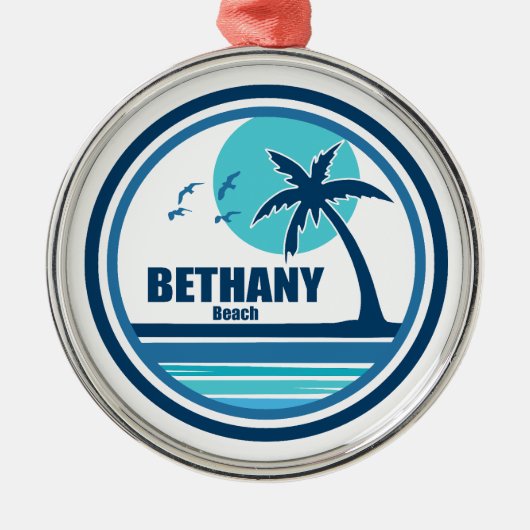 Bethany Beach Delaware Palm Tree Vogels Metalen Ornament (Voorkant)