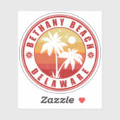 Bethany Beach Delaware Palm Trees  80's Sticker (Vel)