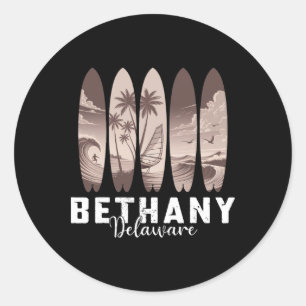 Bethany Beach Delaware Surfplank Mannen Vrouwen Su Ronde Sticker
