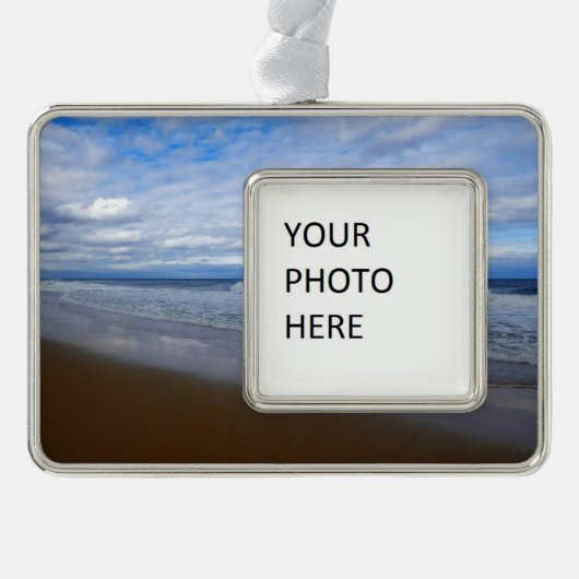 Bethany Beach I Verzilverd Kader Ornament (Voorkant)