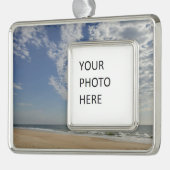 Bethany Beach II Verzilverd Kader Ornament (Links)