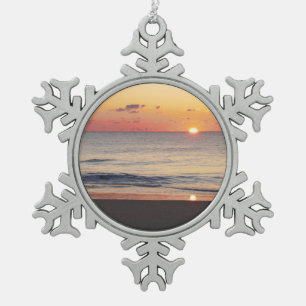 Bethany Beach Sunrise II Tin Sneeuwvlok Ornament