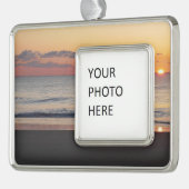 Bethany Beach Sunrise II Verzilverd Kader Ornament (Links)