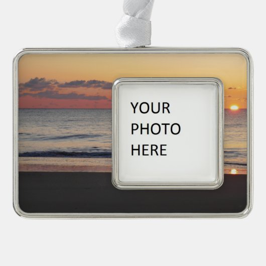 Bethany Beach Sunrise II Verzilverd Kader Ornament (Voorkant)