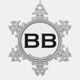 Bethany Beach Tin Sneeuwvlok Ornament