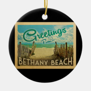 Bethany Beach Vintage Travel Keramisch Ornament