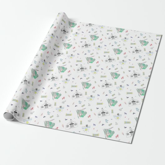 Bethany Beach Wrapping Paper Cadeaupapier (Uitgerold)