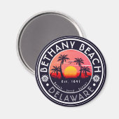 Bethany strand Delaware Sunset Beach Palm Tree 80s Magneet (Voorkant / Achterkant)