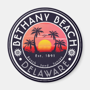 Bethany strand Delaware Sunset Beach Palm Tree 80s Magneet