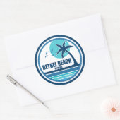 Bethel Beach Virginia Palmbomen Ronde Sticker (Envelop)