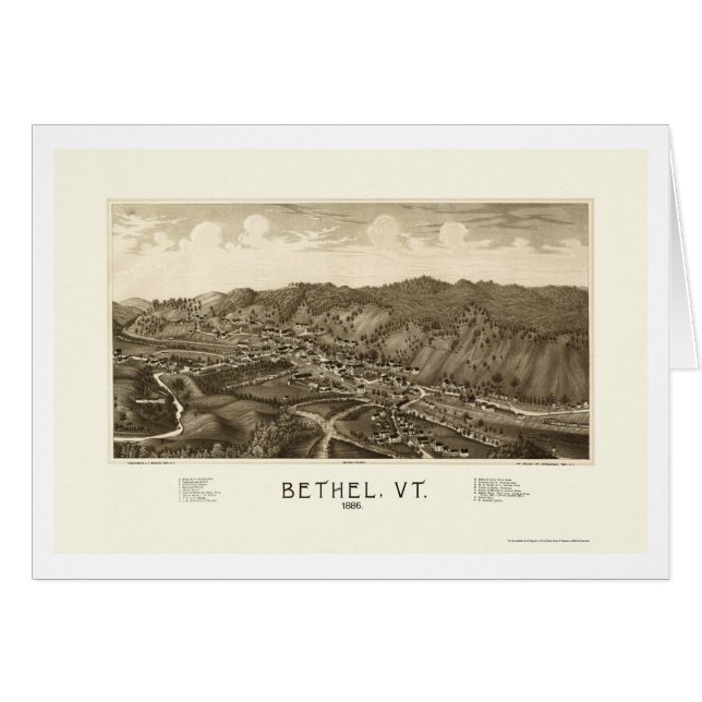 Bethel, VT Panorama Kaart - 1886 (Voorkant Horizontaal)
