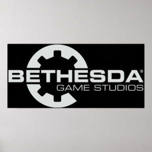 Bethesda Game Studios Logo Gray Poster