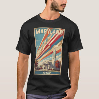 Bethesda Maryland USA Vintage Reizen Toerisme T-shirt