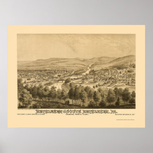Bethlehem & South Bethlehem, PA Panoramic Map 1877 Poster
