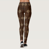 BETHLEHEM STAR Kerstmis Geboorte Patroon Bruin Leggings (Achterkant)