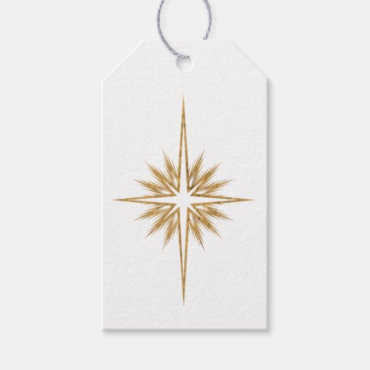 Bethlehem Star Nativity Scripture Christmas Cadeaulabel (Voorkant)