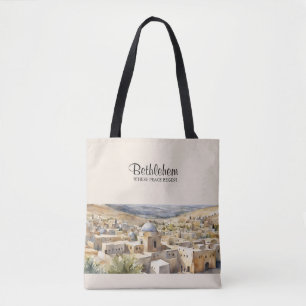 Bethlehem Waterverf Canvas tas - Waar de vrede beg