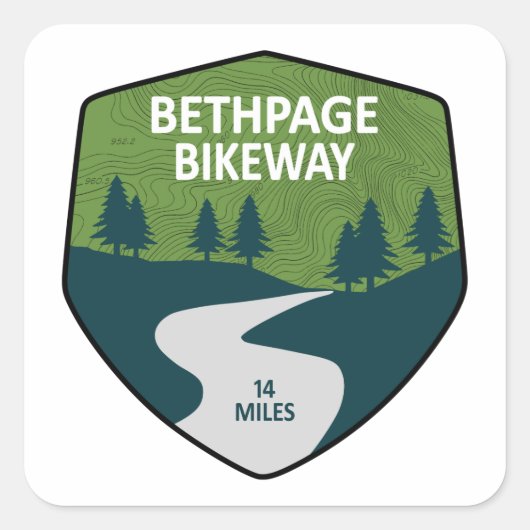 Bethpage Bikeway Vierkante Sticker (Voorkant)