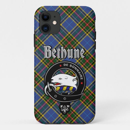 Bethune Clan Badge & Tartan Phone Case (Achterkant)